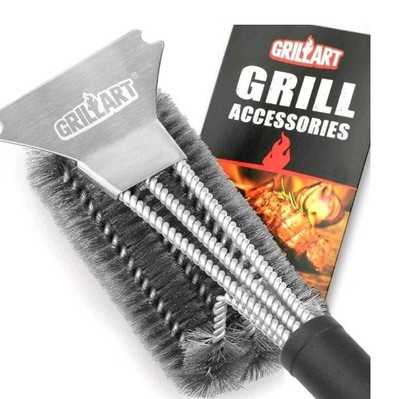 Grillart Brush and Scraper Best BBQ Brush for Grill, Safe 18'' Stainless Steel  
