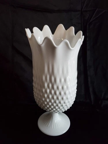 Fenton Large Milkglass Hobnail Vase