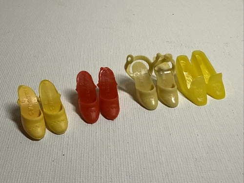 4 Pair Vintage Barbie Shoes Phillipines Mid century Accessories Doll Footwear
