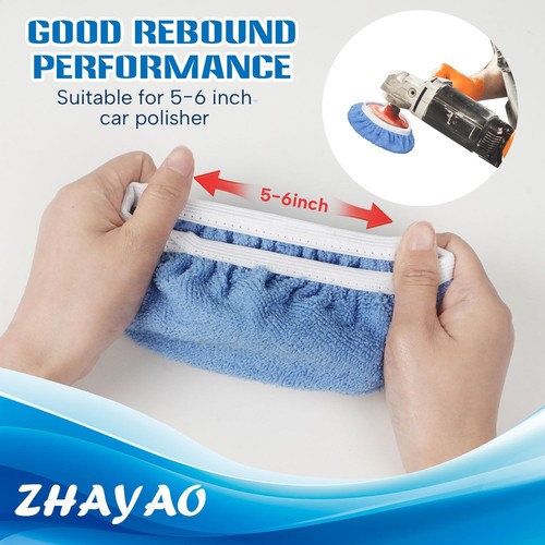 20-Piece Car Orbital Buffer Polisher Pad Bonnet Set, Microfiber Polishing Buf... - Picture 2 of 7