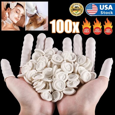 100*Finger Cots Disposable,Finger Thumb Gloves Protectors, Sleeves Covers Protec