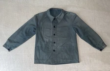 Vintage Le Beau Fort Teal French Chore Jacket Bleu de Travail  Medium