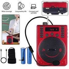 Wireless Amplifier Speaker Mini Portable Rechargeable w/Headset Wired Microphone