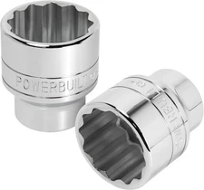 Powerbuilt 3/4-inch Drive 46mm Socket, 12 Point, Thin Wall Hex 46mm, Silver 