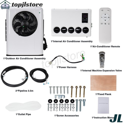 #ad 12V Truck Electric Air Conditioner 12000BTU Split Car Cab RV AC Unit Fit Caravan $398.78