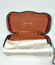 Gucci Eyeglass Case Green Velvet Hard Case w/ Cloth Authentic