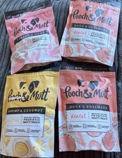 4x 120g Pooch & Mutt - Meaty Dog Treats bundle - 2x dental, skin & coat, calming