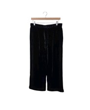 J. CREW Peyton Velvet Pants Black Wide Leg Cropped Holiday Women's 12P New