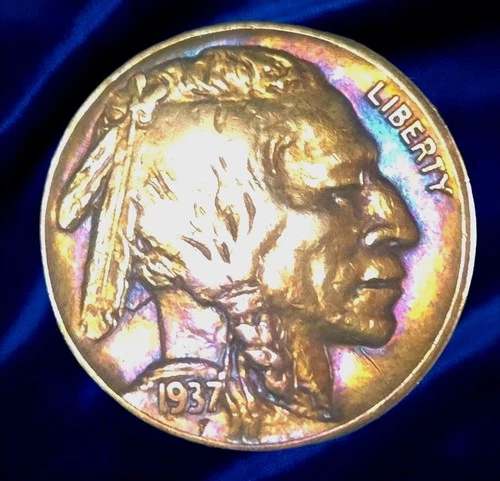 1937 Buffalo Nickel – Superb Gem BU High Grade Natural Album Cartwheel Toning