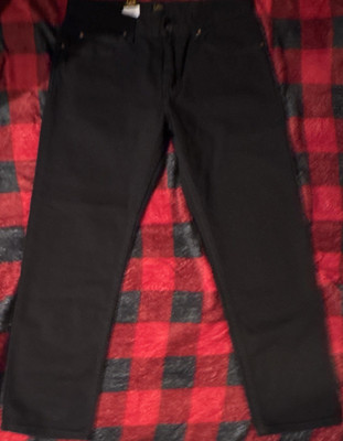 Lee Regular Fit Black Straight Leg Men's Casual Pants Twill Flat Front 34W