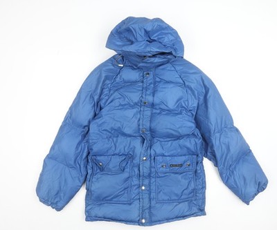 Macbean Daunenjacke Herren blau S mit Kapuze Wintermantel