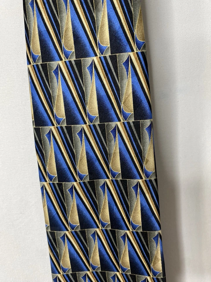 Corbata Pierre Cardin para hombre 100 % seda silenciosa lujo negocios aspecto geométrico clásico Foto 2 de 4