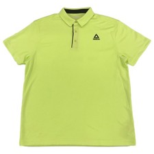 Reebok Mens Sharp Green Performance Polo Shirt Moisture Management