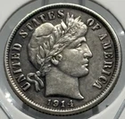 1914 D Barber Dime, 90% Silver, EF/AU, Very Nice, Low Mintage! 🔥