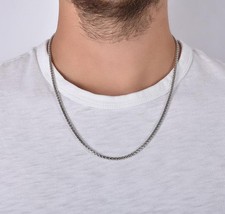 18K White Gold Filled Tarnish/Lead-Free Italian 20" 2mm Round Box Chain Necklace