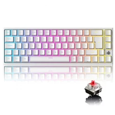 FRREEWOLF Wired Gaming Keyboard RGB Red Switches 68-Key Full Key Anti-Ghosting