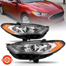For 2017-2020 Ford Fusion Halogen Type w/LED DRL Projector Headlights Headlamps