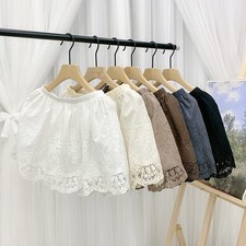 Women Underskirt Lace Cotton Embroidered Half Waist Slip Petticoat Mini Skirt