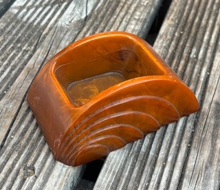 Art Deco Butterscotch Amber Carvacraft Bakelite Holder 173 Grams