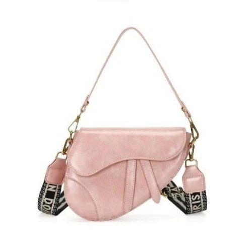 New Women Leather Shoulder Bags Underarm Bag Saddle Shape Pendant Crossbody Bag - Bild 40 von 51