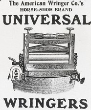 1902 AMERICAN WRINGER CO. Horse-Shoe Brand~Vtg Clothes Laundry Room Art Print Ad