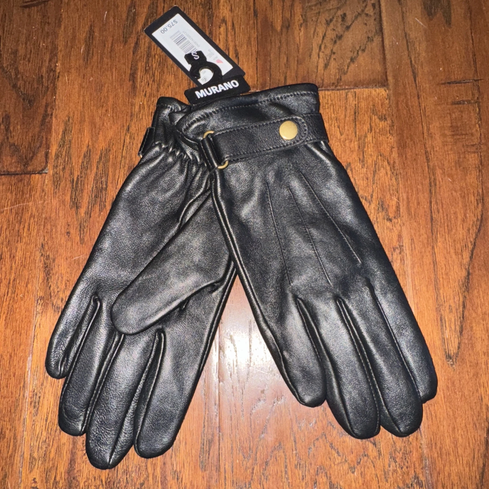 MURANO Men's Leather BLACK Gloves Thinsulate Lined Size Medium S NWT