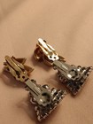 Two Pairs of Vintage Kramer a Silver Tone Earrings and Gold Tone Earrings Signed — photo 5