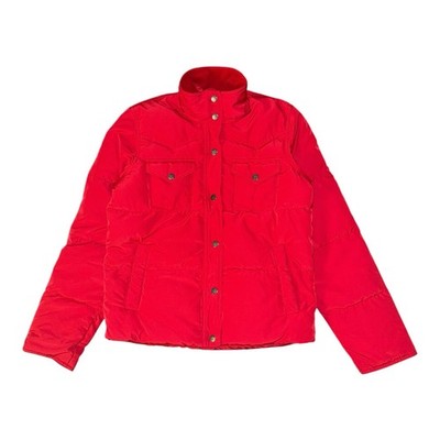 Ralph Lauren Daunenjacke Damen S Rot Puffer Mantel Brusttaschen Outdoor Wandern
