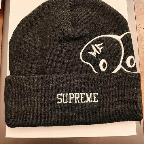 Bonnet noir Supreme MF Doom FW23BN74 NEUF taille unique