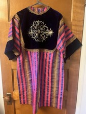Vintage Afghan Mens Traditional Tunic In Vibrant Colors; 42  Long