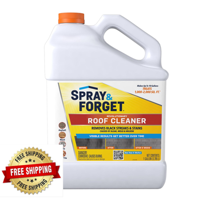 #ad Spray amp; Forget 1 Gal Concentrated Roof Cleaner Algae Mold Mildew Stain Remover $57.45