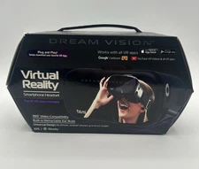 Tzumi Dream Vision Virtual Reality Smartphone Headset Goggles Black w/ Ear Buds