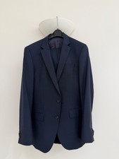 Hugo Boss Navy Blue Super 100 Wool 3 Piece Suit Men’s 38R (UK/EU/DE 48)