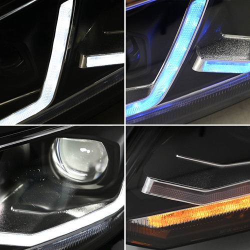 Full LED Head Light For Volkswagen Tiguan 2013-2017 Front Lamps W/Blue Animation - Picture 8 of 18