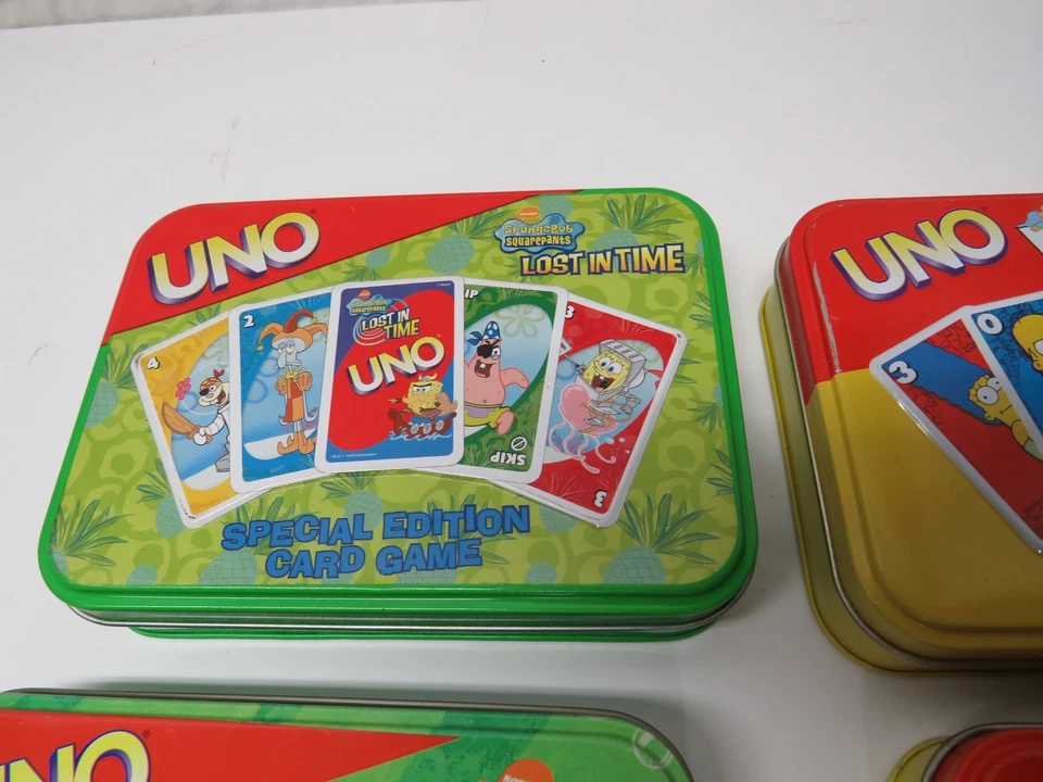 VTG SIMPSONS + SPONGEBOB 2002  2006 UNO Special Edition Collectors Tin Complete - Image 2 of 4