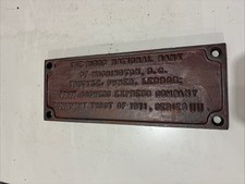 Vintage Cast Iron Riggs National Bank Of Washington DC Advertising Sign 1971