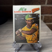 1977 Topps Baseball Patches Cloth Stickers - Claudell Washington #50 2 Star Back