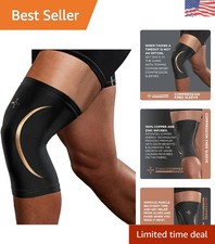 Tommie Copper Knee Compression Sleeve, 15-20 mmHg, Copper Black L/XL  15-20 m