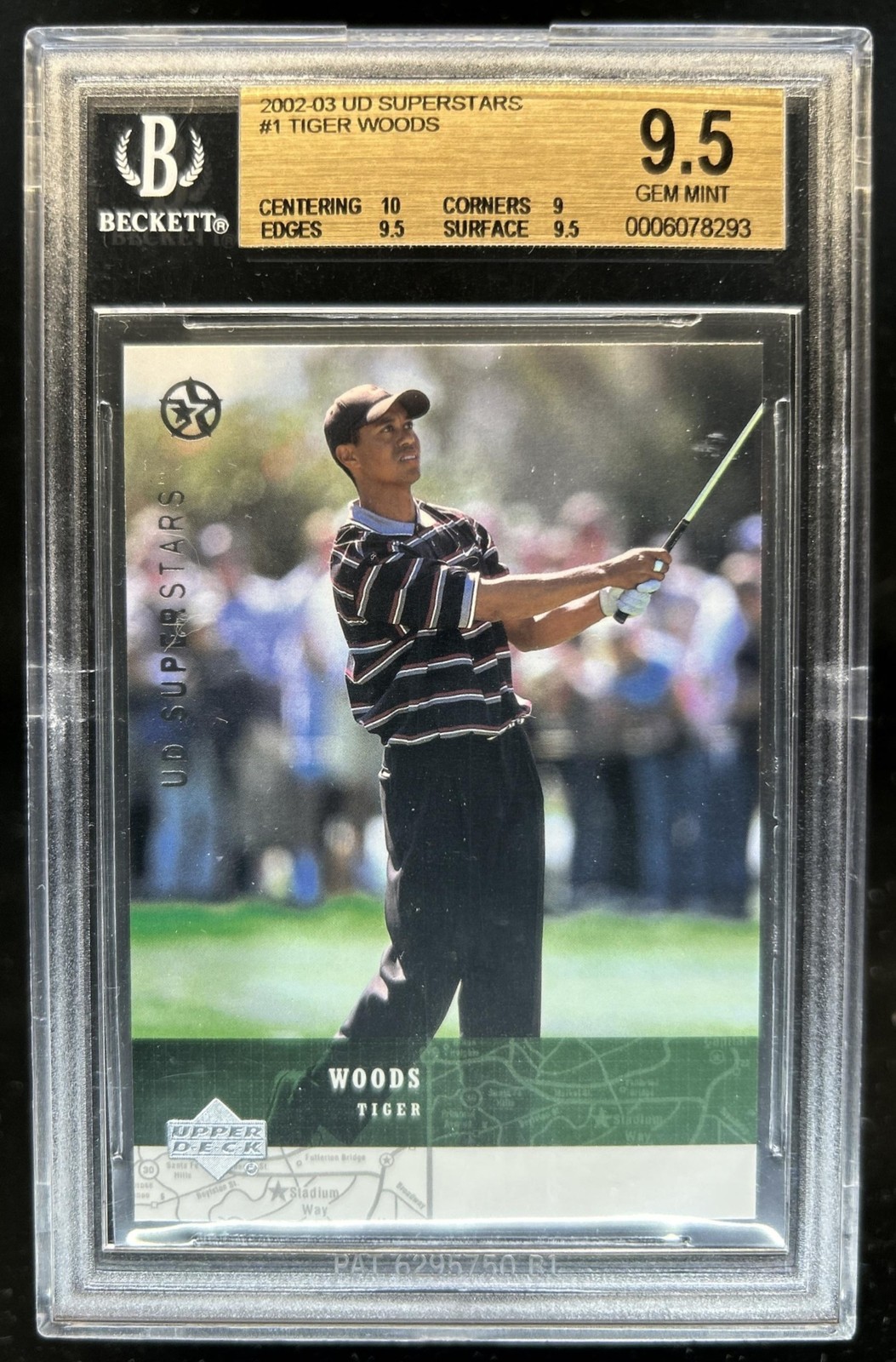 2002 Upper Deck SuperStars Tiger Woods #1 BGS 9.5 GEM MINT