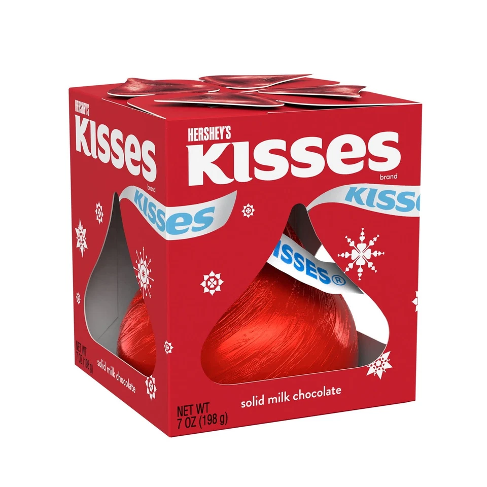 (Paquete de 2) Caramelos de Navidad Hershey's Kisses chocolate con leche sólido, caja de regalo 7 oz Foto 3 de 4