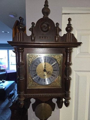 VINTAGE WESTMINSTER CHIME GERMAN MOVEMENT WALL CLOCK POSSIBLY HERMLE 1960'S