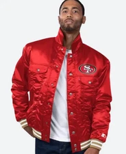 49ers Starter 2025 Red Jacket | San Fransicsco 49ers 2025 Red Satin Jacket