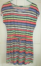 Gap Womens Size S Striped Drawstring Waist Knee Length Cover-Up Dress Beachy