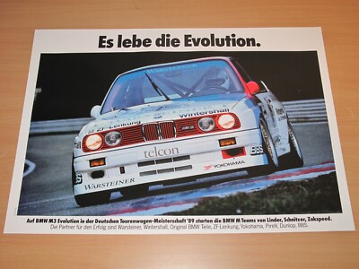 BMW M3 E30 POSTER 13 - ES LEBE DIE EVOLUTION - RAR VINTAGE PLAKAT IN MINT
