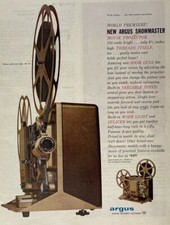 Argus Showmaster Movie Projector 750 Watts Bright Print Ad 1960