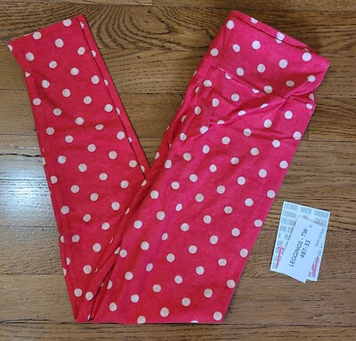 NEW RELEASE LuLaRoe Tween Leggings Beautiful Polka Dot Print, Red Background NWT