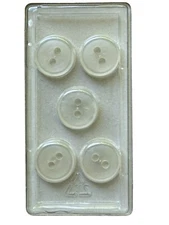 Buttons Mother of Pearl Round Flat 2-Hole 5-Pack 7/16" 11MM Dill No. 71 Germany
