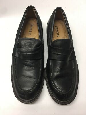 Fossil Men\'s Driving Penny Loafers Sz 11 NEW MENS FOSSIL RALLY PENNY BLACK LEATHER DRIVING LOAFERS  main image 2