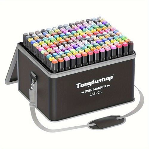 Juego de Marcadores Alcohol Tongfushop 168 Colores - Doble Punta, Profesional para Dibujo - Imagen 10 de 13