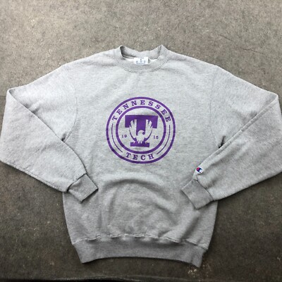 Tennessee Tech Sweatshirt Men Small Purple Gray Spell Out Crewneck Fleece 